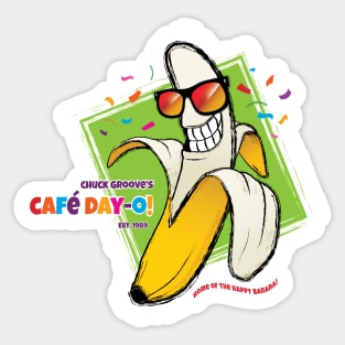 Café Day-O! Home of the Happy Banana! Sticker